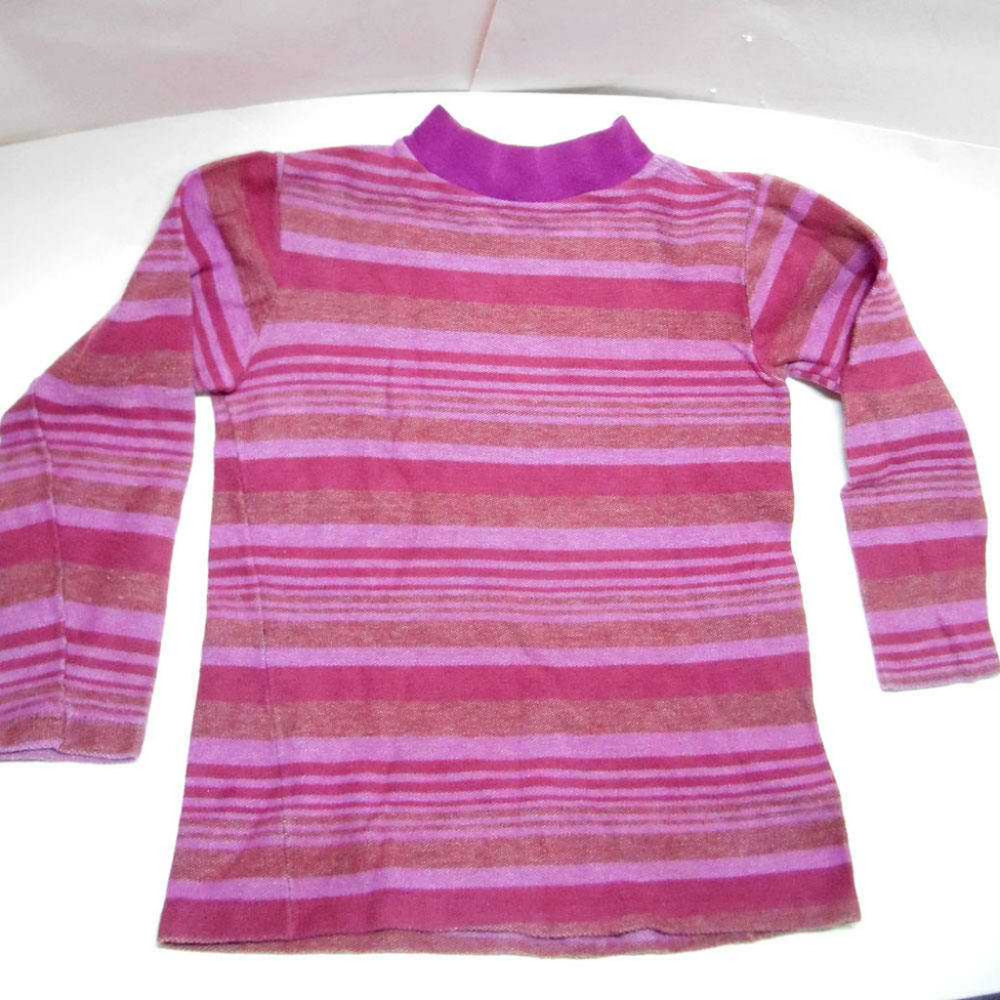Pink Purple Stripe Knit Long Sleeve Shirt Blouse